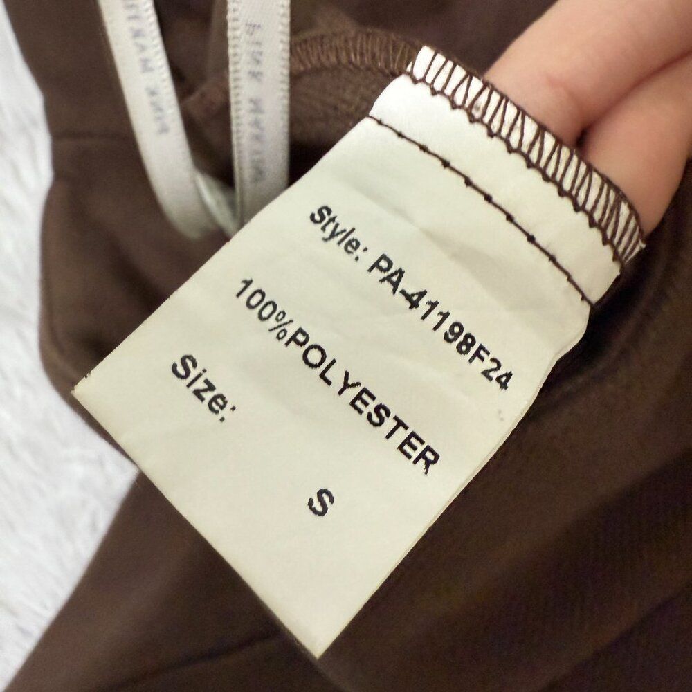 Pink Martini Nadia Wide Leg Cropped Suede Pants Brown Casual Womens Size Small - Picture 10 of 11